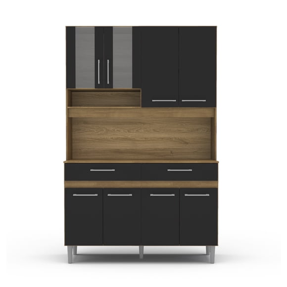 Cocina Integral Completa de 1.20 cm Color Negro con Café Mobi