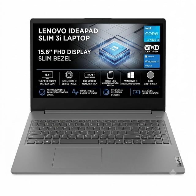 Laptop Lenovo Slim 3i 82XB00C2US Core i3 8GB 128GB 15.6" Gris
