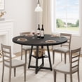 thumbnail image 1 of Yeshouse Mesa de comedor redonda de 47'' para 4 personas, mesa de cocina rústica, mesa de comedor moderna con patas de metal, mesa redonda para espacios pequeños para cocina y comedor, 1 of 9