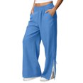 thumbnail image 3 of TaTaai olid Color Cotton Linen Women Casual Pants Wide Leg Breathable Machine Washable No Fading Lightweight Non See-through Daily Wear Full Length Trousers Gift, 3 of 8