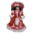 thumbnail image 3 of Muñeca de cerámica en miniatura de porcelana para mujer, hermosa casa de muñecas de 40 cm, dama con Rojo, 3 of 9