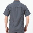 thumbnail image 3 of pstuiky Camisas de vestir de manga corta para hombre, Camisa de manga corta con cuello vuelto, botones y bolsillos para hombre camisas casuales para hombre xxl, 3 of 6