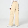 thumbnail image 5 of Pantalones de pana para niñas, cintura elástica, corte holgado, cordón ajustable, bolsillos, pantalones casuales para niñas con pana de mezcla de algodón de textura suave, tallas de 5-6 a 14-15 años., 5 of 5