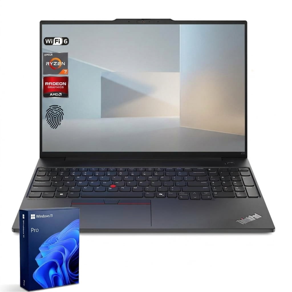 Lenovo ThinkPad E16 Laptop Empresarial de 16" FHD+, AMD Ryzen 7 7735HS, 16GB DDR5, 512GB SSD, Windows 11 Pro