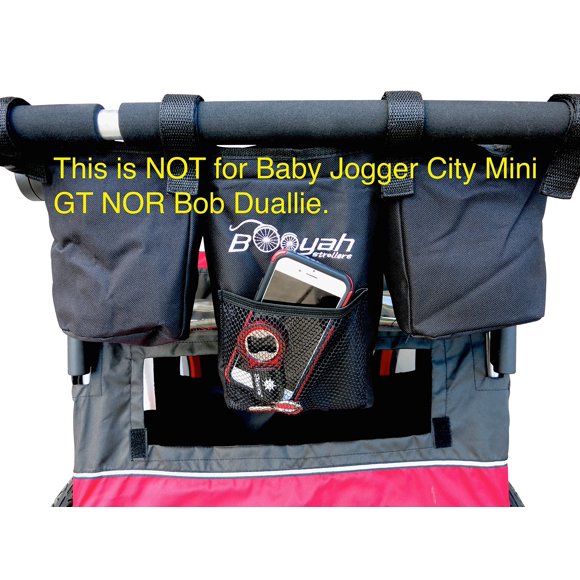 Double Stroller Stroller Organizer for Booyah Child, Large and XL Pet Stroller. Fits Clevr, Aosom and Best Choice double baby strollers, joggers and pet strollers.
