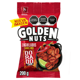 Cacahuates Golden Nuts fritos y enchilados sabor limón dorado lento 200 g
