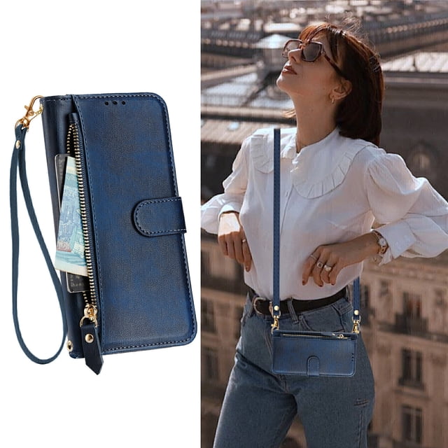 Funda para Xiaomi POCO F6 PRO Cartera de Mano con Cremallera y Correa Cruzada Desmontable