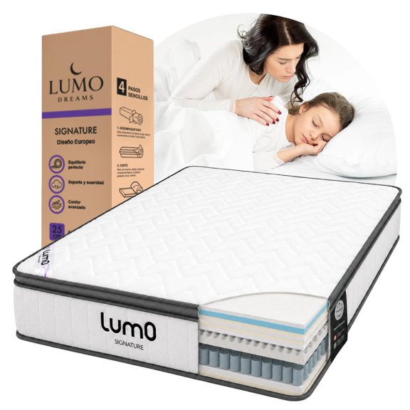 Colchon Premium King Size en Caja Memory 25cm Transpirable en Caja blanco King Size