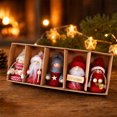 thumbnail image 1 of MTBLYS Set de 5 adornos navideños de peluche de Papá Noel| muñeco de peluche hecho a mano para colgar en el árbol| regalo navideño, 1 of 8