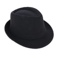 thumbnail image 1 of Sombrero Fedora Panamá Trilby de algodón y lino para hombre y mujer Negro, 1 of 7
