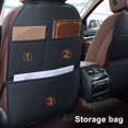 thumbnail image 3 of Protector de asiento trasero para coche, de piel sintética, impermeable, alfombrilla protectora para el asiento delantero, organizador de almacenamiento con bolsillos grandes, accesorios para coche., 3 of 8