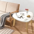 thumbnail image 4 of Mesa triangular curva de madera para sala de estar, mesa de centro triangular curva, mesa de té para balcón, mesa de piso para dormitorio, mesa de alféizar concisa, muebles Anthropologie, decoración d, 4 of 6