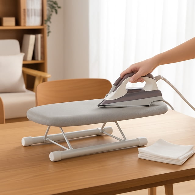 Ohmyroo Compact Foldable Mini Ironing Board for Sleeves and Collars, Portable Travel Ironing Pad with Heat-Resistant Cover for Garment Touch-Ups