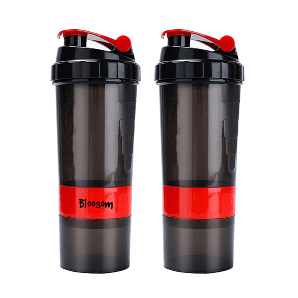 Mezclador De Proteínas Bloosom / Vaso Deportivo / Shaker De Gimnasio Negro