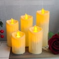 thumbnail image 4 of Velas Sin Llama, Velas a Pilas, Velas Led de Pilar, Velas Artificiales (Juego de 5 Piezas con Llama Realista para Navidad y Otras Festividades)., 4 of 6