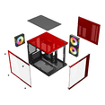 thumbnail image 3 of Gabinete XTREME PC GAMING Crystal Core Mini Torre 3 Fan ARGB 600W Rojo CDXT3700RD, 3 of 6