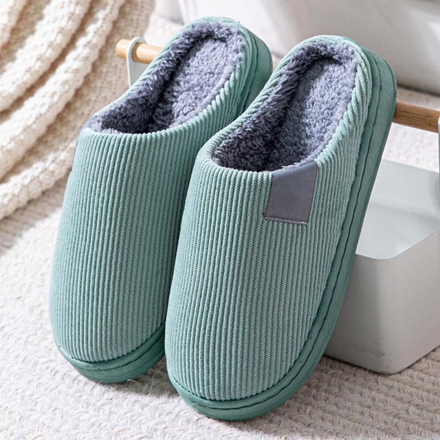 Pantuflas de algodón para uso doméstico | Zapatillas cálidas para parejas | Zapatos sin cordones para caminar, tanto para mujeres como para hombres