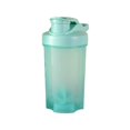 thumbnail image 2 of Botella de agua deportiva portátil 500ML | Taza para shaker de proteínas con báscula para mezclar, tapa abatible a prueba de fugas, agitador incorporado, boca grande fácil de limpiar | Gimnasio, 2 of 6