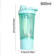thumbnail image 3 of Botella de agua deportiva con vaso mezclador para batidos de proteínas | Botella mezcladora portátil con agitador y compartimento de almacenamiento integrados, 3 of 7