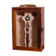 thumbnail image 1 of Portador doble de botellas de vino, caja de exhibición de vino, estuche festivo, cajas de regalo para 2 botellas, caja de embalaje de madera para boda, 1 of 9