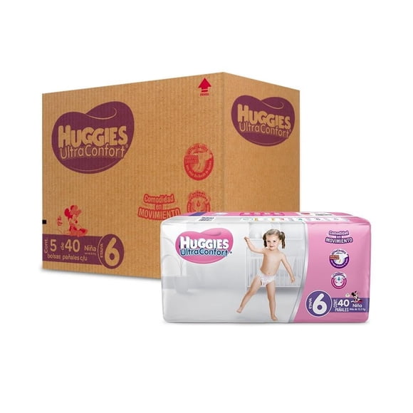Pañales Huggies UltraConfort Etapa 6 Niña  200pz