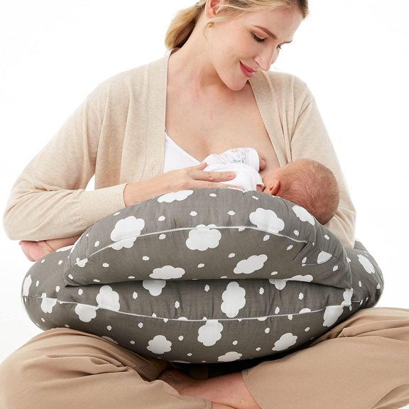 Almohada de Lactancia Momcozy Original Talla Grande Gris