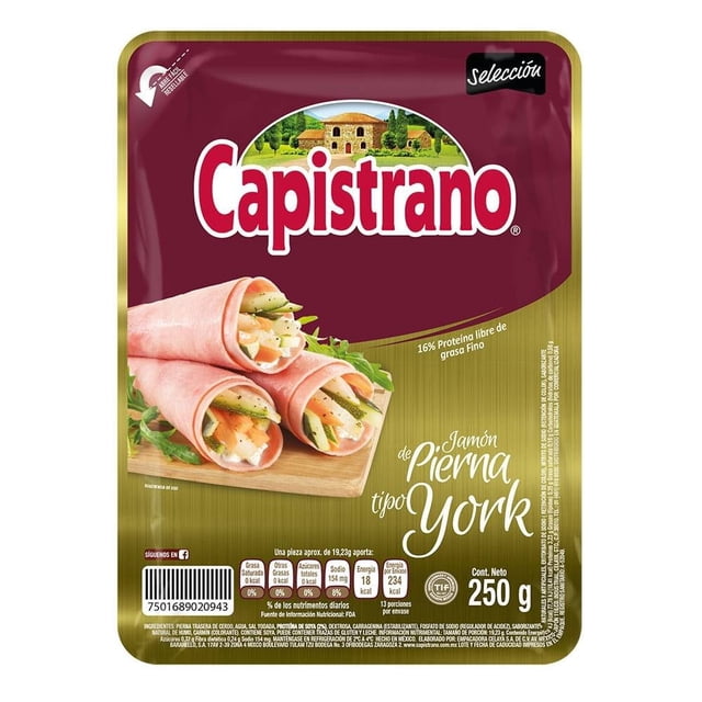 Jamón de pierna Capistrano tipo york 250 g