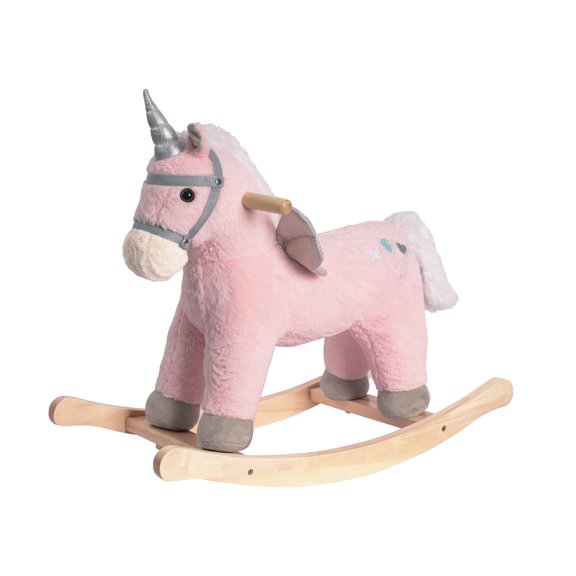 Caballito mecedor ROCK MY BABY Unicornio Rosa con sonido