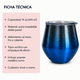 thumbnail image 2 of Set de 2 Vasos Térmicos Whiskero 14 oz Azul Degradado de Acero Inoxidable con Tapa y Popote, 2 of 5