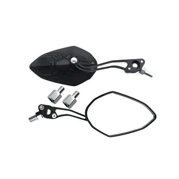 Espejo Laterales Retrovisor Universal Para Motocicleta 1 Par Araña Lab.G, Negro
