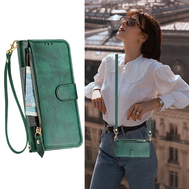 Funda para Xiaomi POCO F6 PRO Cartera de Mano con Cremallera y Correa Cruzada Desmontable