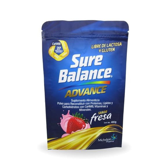 Sure Balance ADVANCE Fresa - Polvo para reconstituir con proteinas , lipidos y carbohidratos con CaHMB, vitaminas y minerales