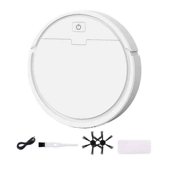 Robot aspirador 3 en 1 con potente succión, aspira, barre y friega. Batería de 1200 mAh. Blanco