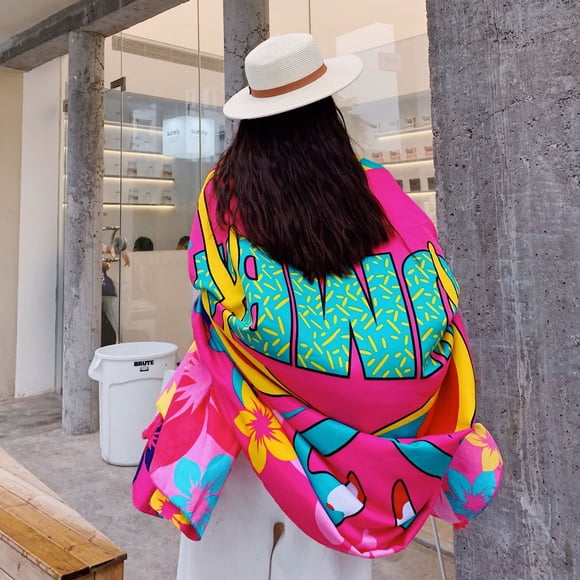 Nvzi Bufanda ligera con estampado floral, chal largo, chal para la cabeza para todas las estaciones, I