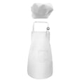 thumbnail image 3 of Conjunto de delantal y gorro de chef para niños de 3 a 13 años con babero ajustable y bolsillo. Blanco M, 3 of 9