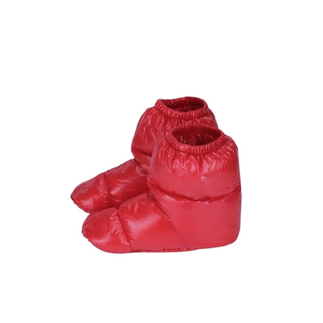 Injueey Botas tipo pantuflas a prueba de viento, suaves, de nailon para invierno, botas cálidas, correa para los pies, calcetines cómodos, cálidos, Suministros térmicos Rojo Tamaño M