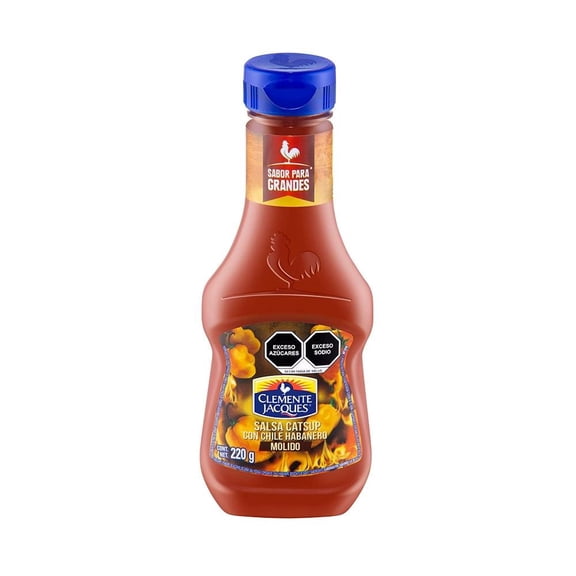 Salsa catsup Clemente Jacques con chile habanero molido  220 g
