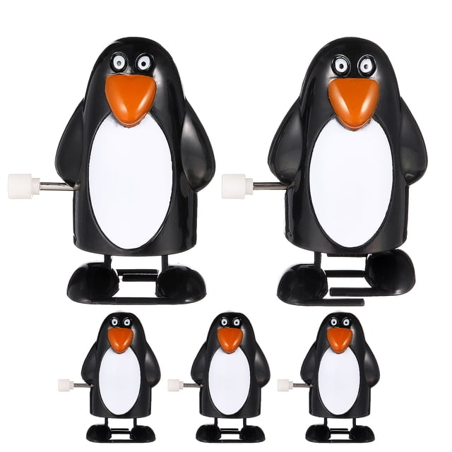 FELTECHELECTR 5 piezas de juguetes de cuerda de pingüino delgado, divertidos juguetes de cuerda para niños, juguetes de fiesta, juguetes para caminar, gran regalo para niños.