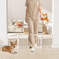 thumbnail image 1 of Cerca para perros Snuowu 41 cm plegable de 4 paneles blanca, 1 of 7