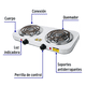 thumbnail image 3 of Parrilla eléctrica 2 quemadores blanca 127V, 3 of 5