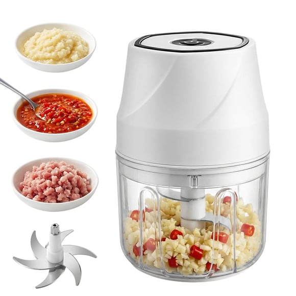 2026 Nuevo Chopper Eléctrico de Ajo, Vegetal Food Chopper, Mini Procesador de Alimentos, Chopper Portátil Recargable sin Cable para Cebolla, Chile, Jengibre, Nueces, Carne y Frutas 350ml (Azul)