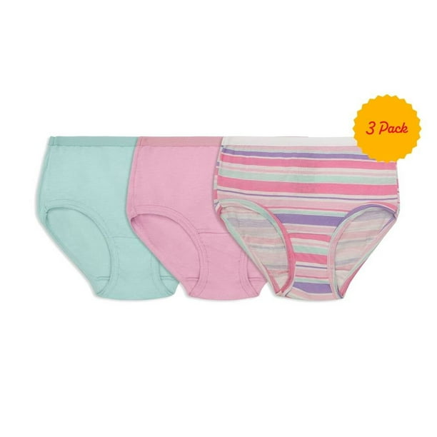 Pantaleta Fruit of the Loom para Niña, Algodón Premium Multicolor 3 Piezas Talla 4