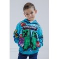 thumbnail image 3 of Sudadera con capucha Minecraft Creeper Zombie Steve para niños Turquesa 10-12, 3 of 5