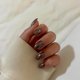 thumbnail image 2 of Uñas Postizas SXVME Marrón Oscuro Cromadas Holográficas Brillantes Diseño Espejo Cortas Ovaladas y R, 2 of 7