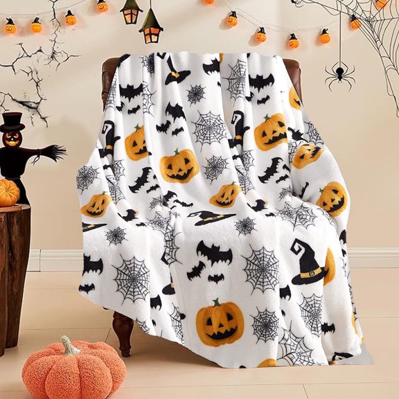 Halloween Themed Blanket Party Blanket Flannel Bed Blanket Sofa Throw Blanket