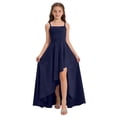 thumbnail image 2 of Vestido de Manga Larga Una Línea para las Mujeres Elástico Twirly Patinador Escuela Vestido de Recital Cuello Redondo Sólido Vestido para Niña de 4-14 Años, 2 of 6