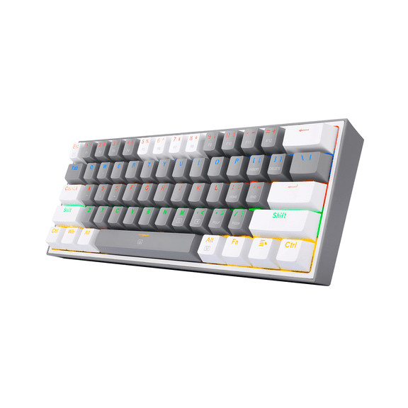 Teclado Gamer Redragon Fizz Rainbow Gris/Blanco 60%