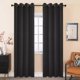 thumbnail image 1 of Nanwei Cortinas Blackout Opacasantiruido Térmico Opacas Para Estar/recámara Para 100% Poliéster De Sala Tela Impermeable Liso Y Suave 132 X 214cm En La Parte Superior Con Ojales 2 Paneles Negro, 1 of 4