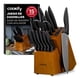 thumbnail image 1 of Juego de Cuchillos de Cocina COOKIFY 15 Piezas. Acero Inoxidable con Base Organizadora, Tijeras y Afilador .Color Madera/Negro, 1 of 6