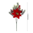 thumbnail image 3 of Flores artificiales de flor de Pascua roja con piñas y bayas, ramo navideño | Arreglo floral artificial para centro de mesa | Tallos navideños realistas de seda y plástico para jarrón,, 3 of 6